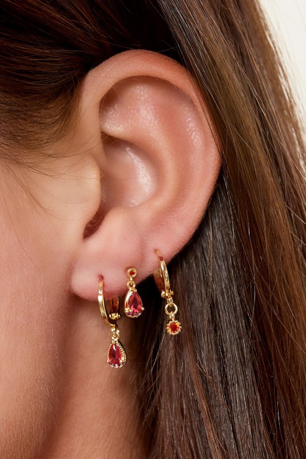 Drop earrings - Sparkle collection Fuchsia Copper h5Picture3